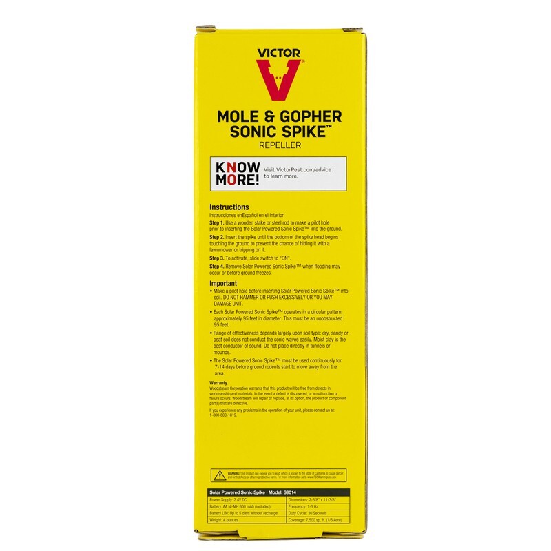 2 Pack ~ Victor Mole & Gopher Sonic Spike Repeller Solar Powered Waterproof