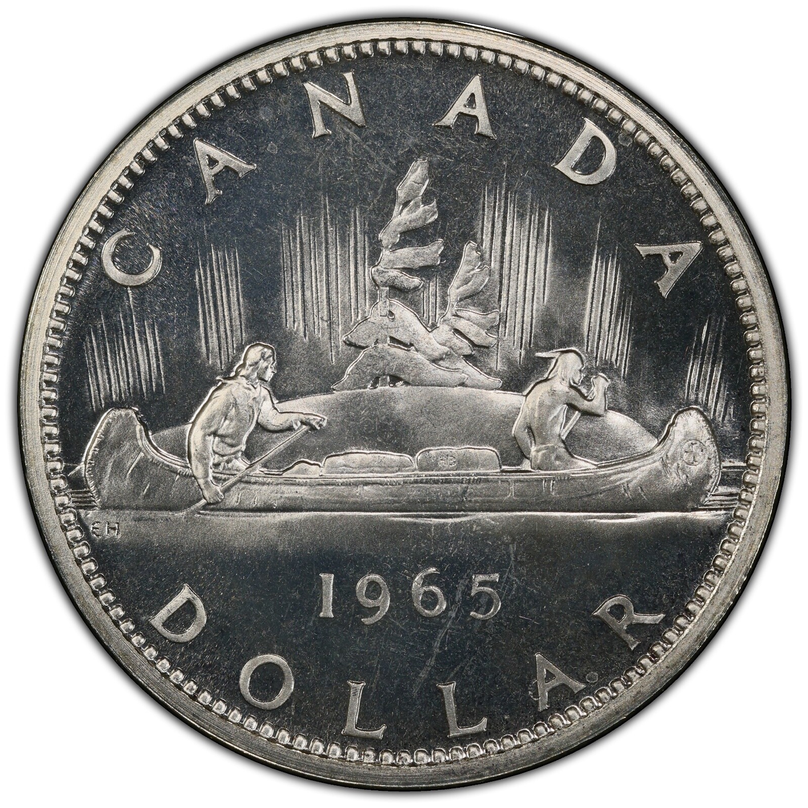 CANADA: 1965 $1 Type 3 Lg Beads, Bl 5 Ag PCGS PL66CAM — 1 OF 57 PL CAMs