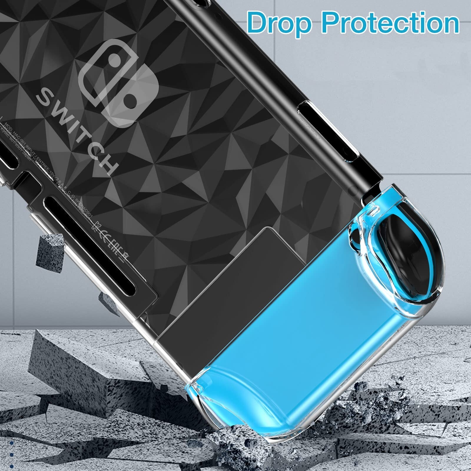 Case Compatible with Nintendo Switch with Screen Protector and6 thumb grip case