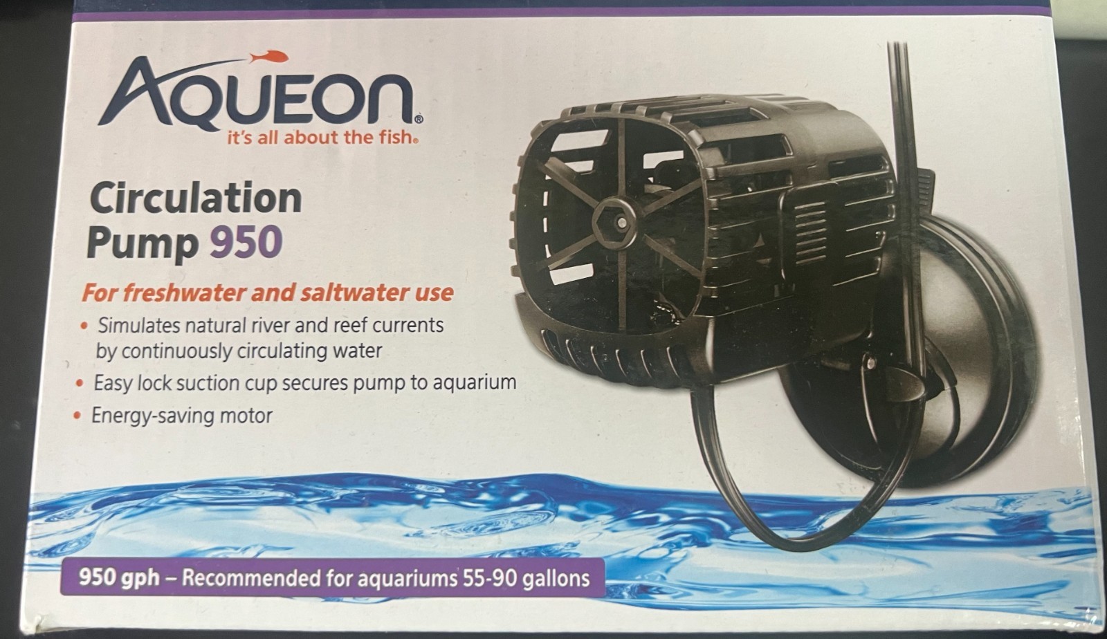 Aqueon Aquarium Water Pump Circulation Fresh Saltwater 950 GPH Aquatic 0833