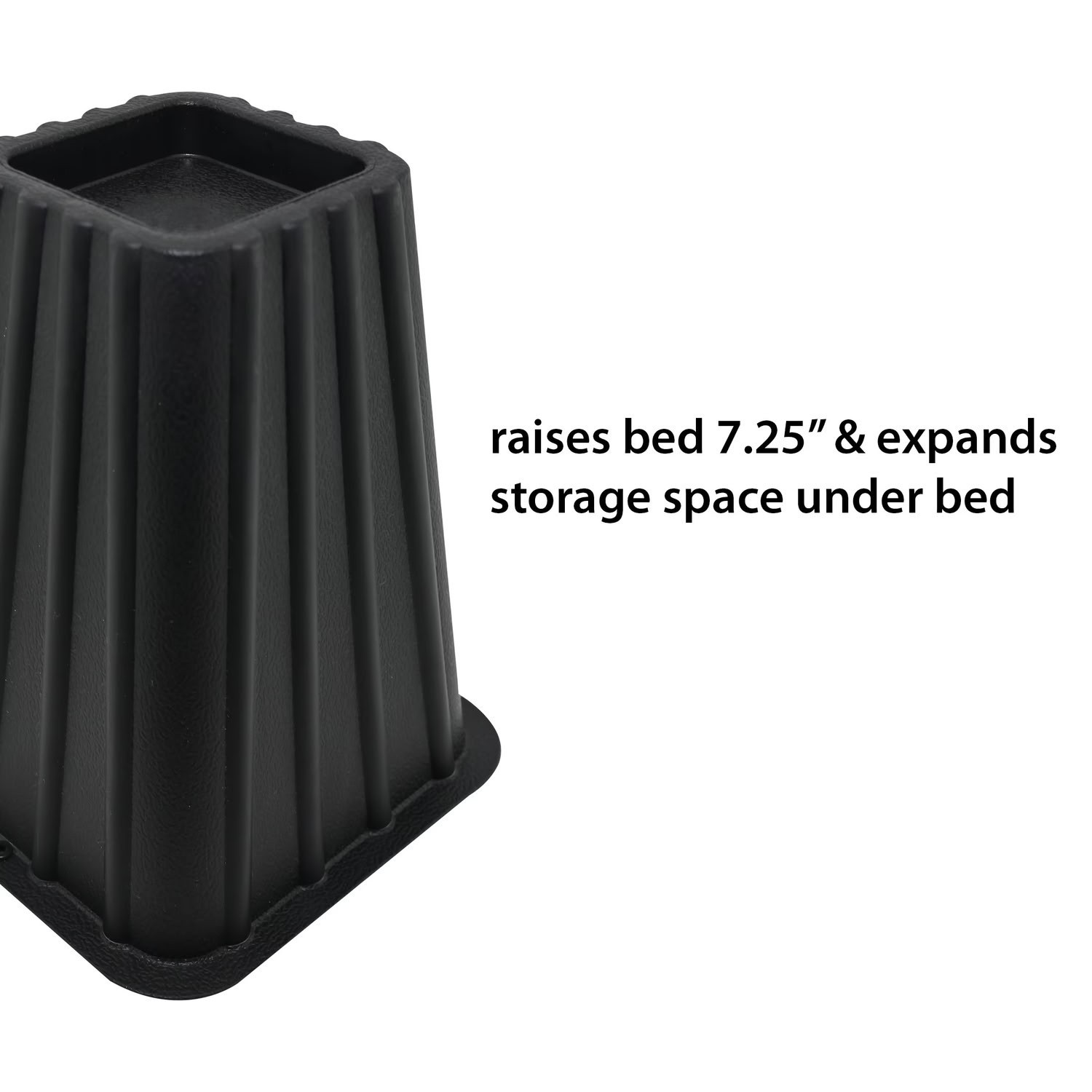 Mainstays 4-Pack Black Plastic Tall Bed Risers Under Bed Storage Organizer