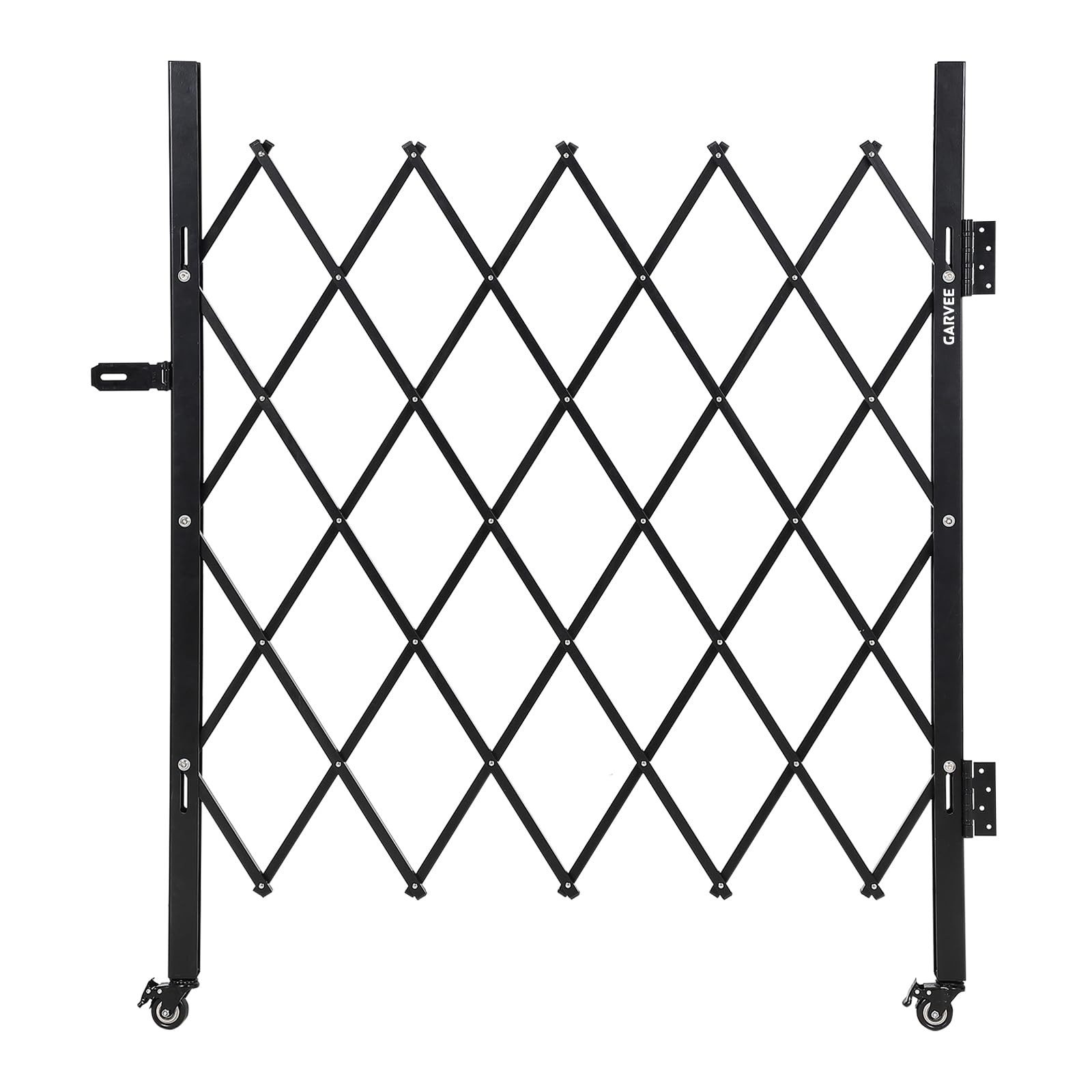 Heavy Duty 6FT Expandable Safety Barrier,Folding Steel Security Gate 360° Caster
