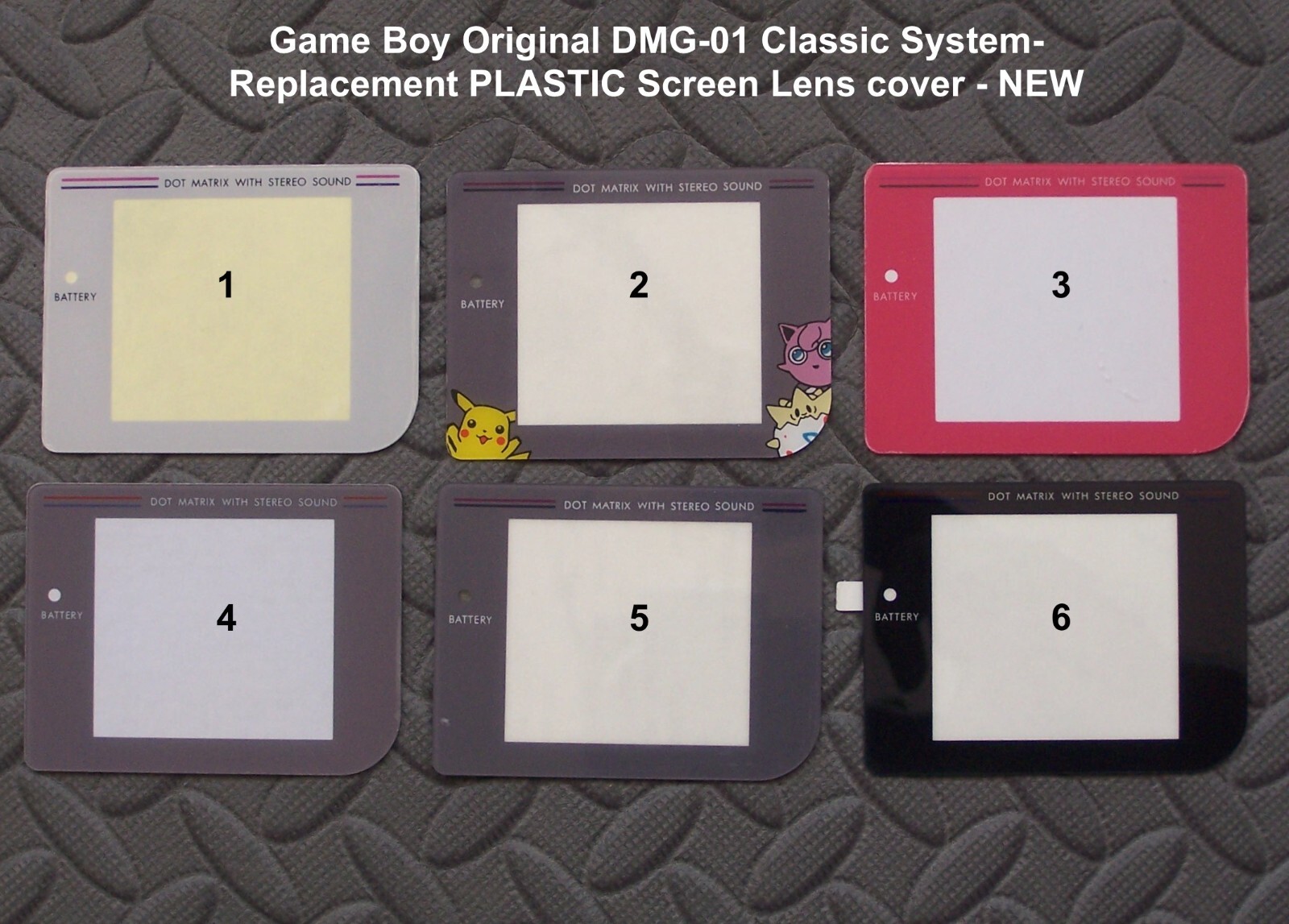 Game Boy Original DMG-01 Classic System-Replacement PLASTIC Screen Lens Protect