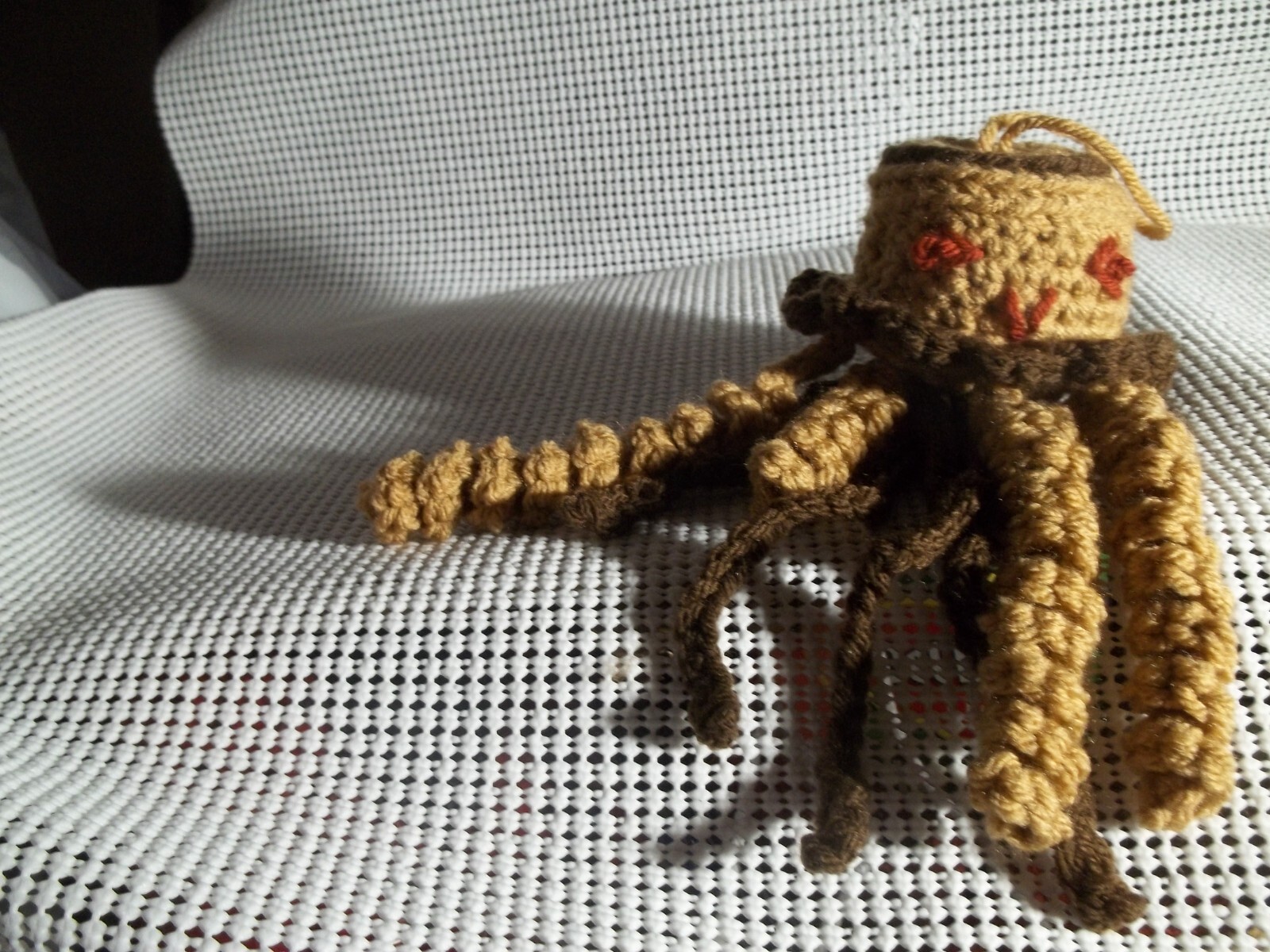 New Handmade brown beige Jellyfish Crocheted Plush Toy Stuffed Amigurumi 8" no 2