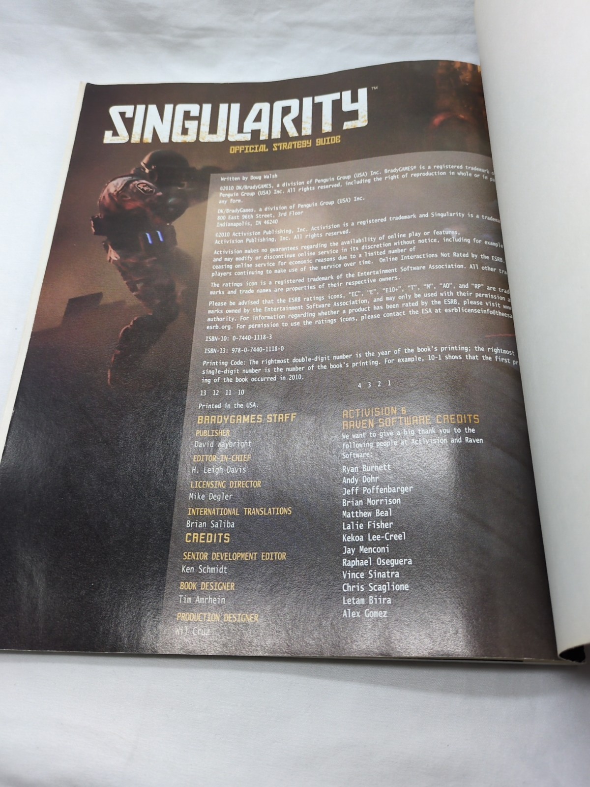 Singularity Bradygames Strategy Guide Book
