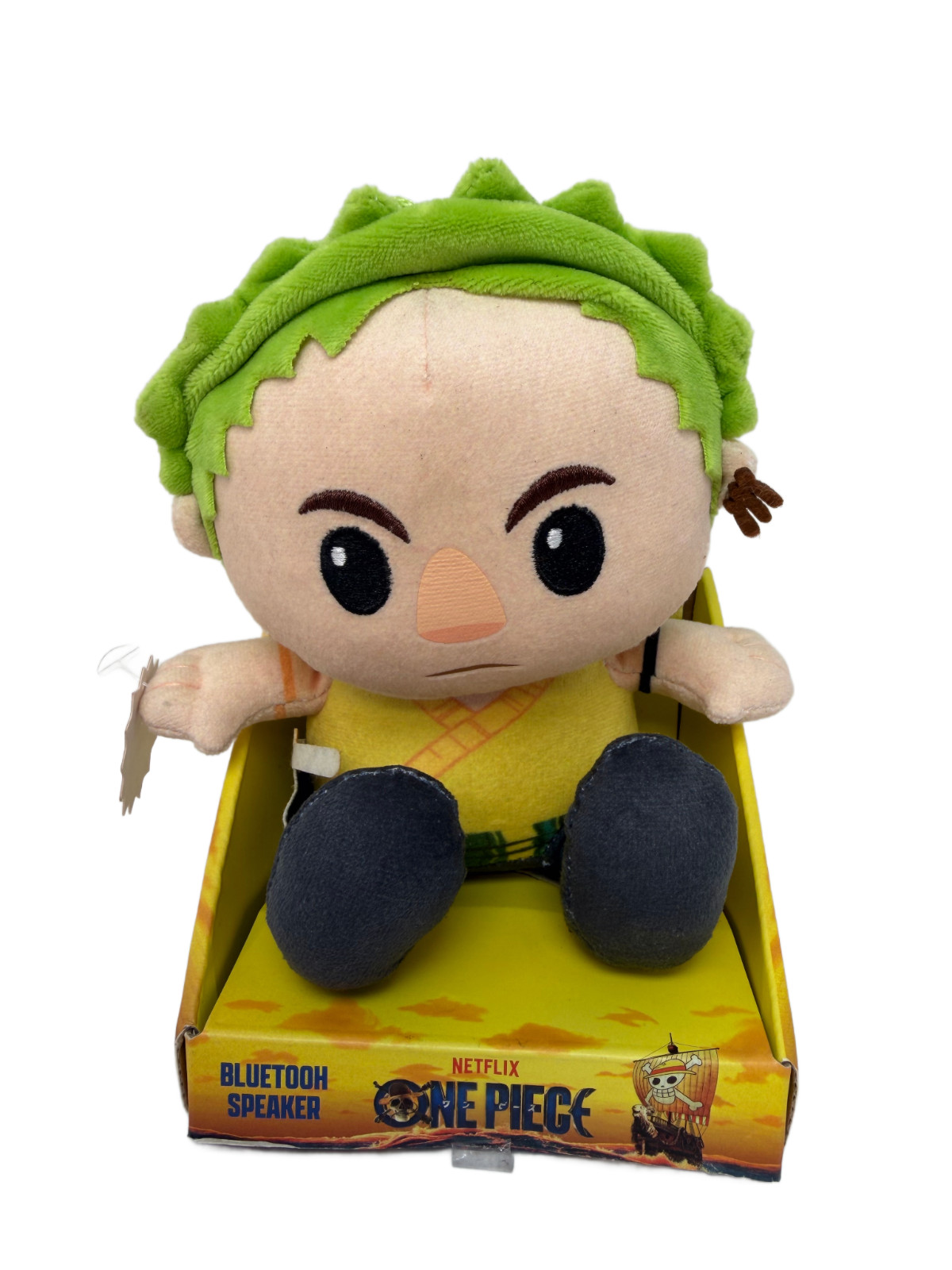One Piece Zoro Bluetooth Plush Speaker Green/Yellow New!! Bitty Boomers