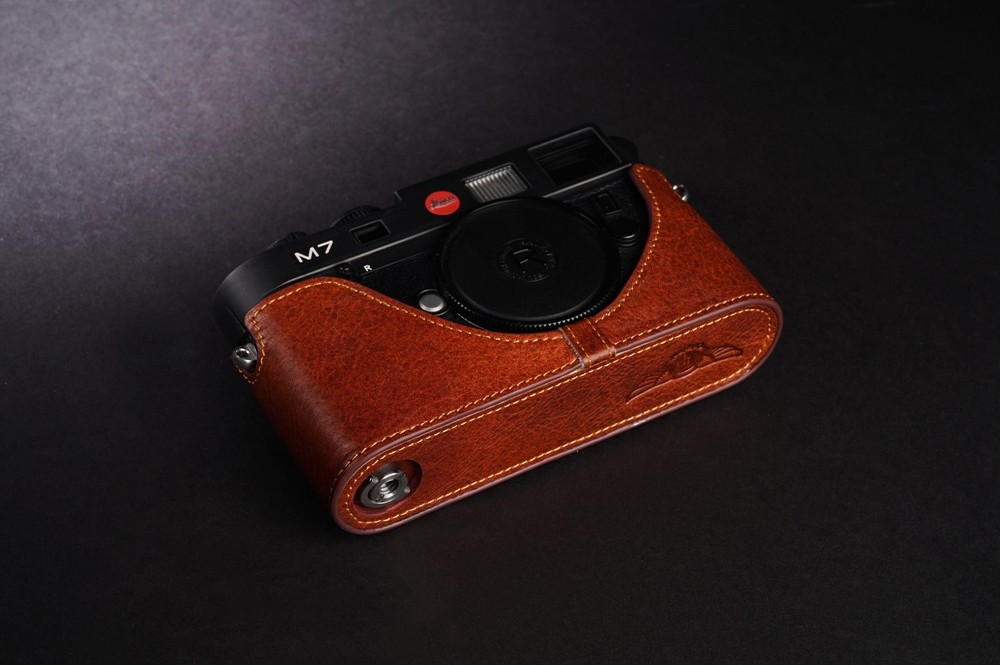 Handmade Genuine Real Leather Half Camera Case Bag Cover for Leica M7 M6