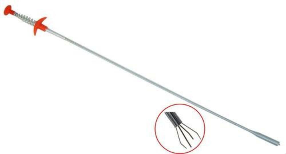 24" Claw Pick Up Reach Tool Long Flexible Steel Coil Spring Shaft