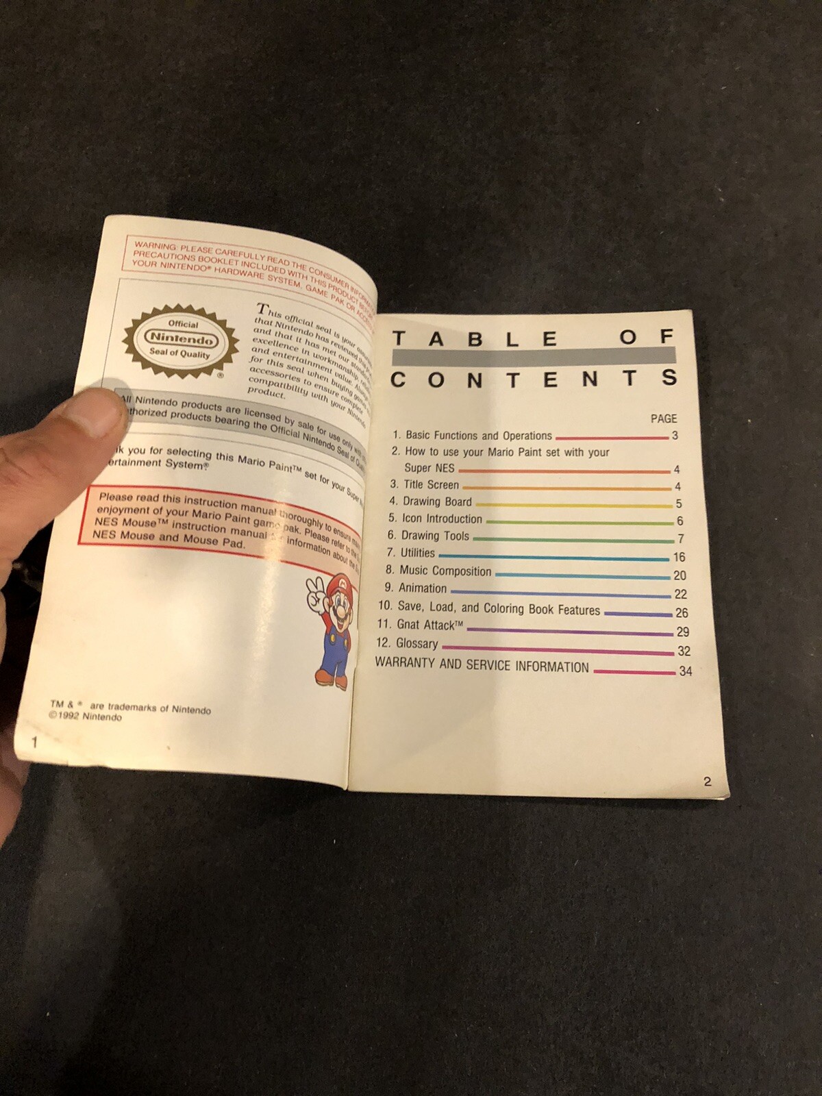 Mario paint snes manual
