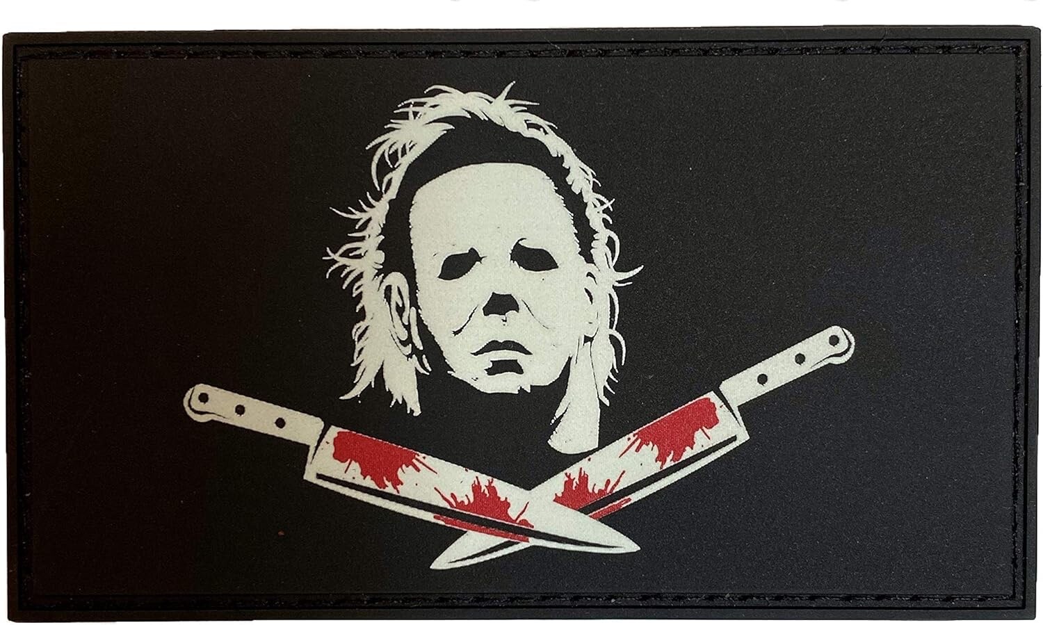 Glow In The Dark - Michael Myers, Halloween - PVC Morale Patch w/ Hook Backing