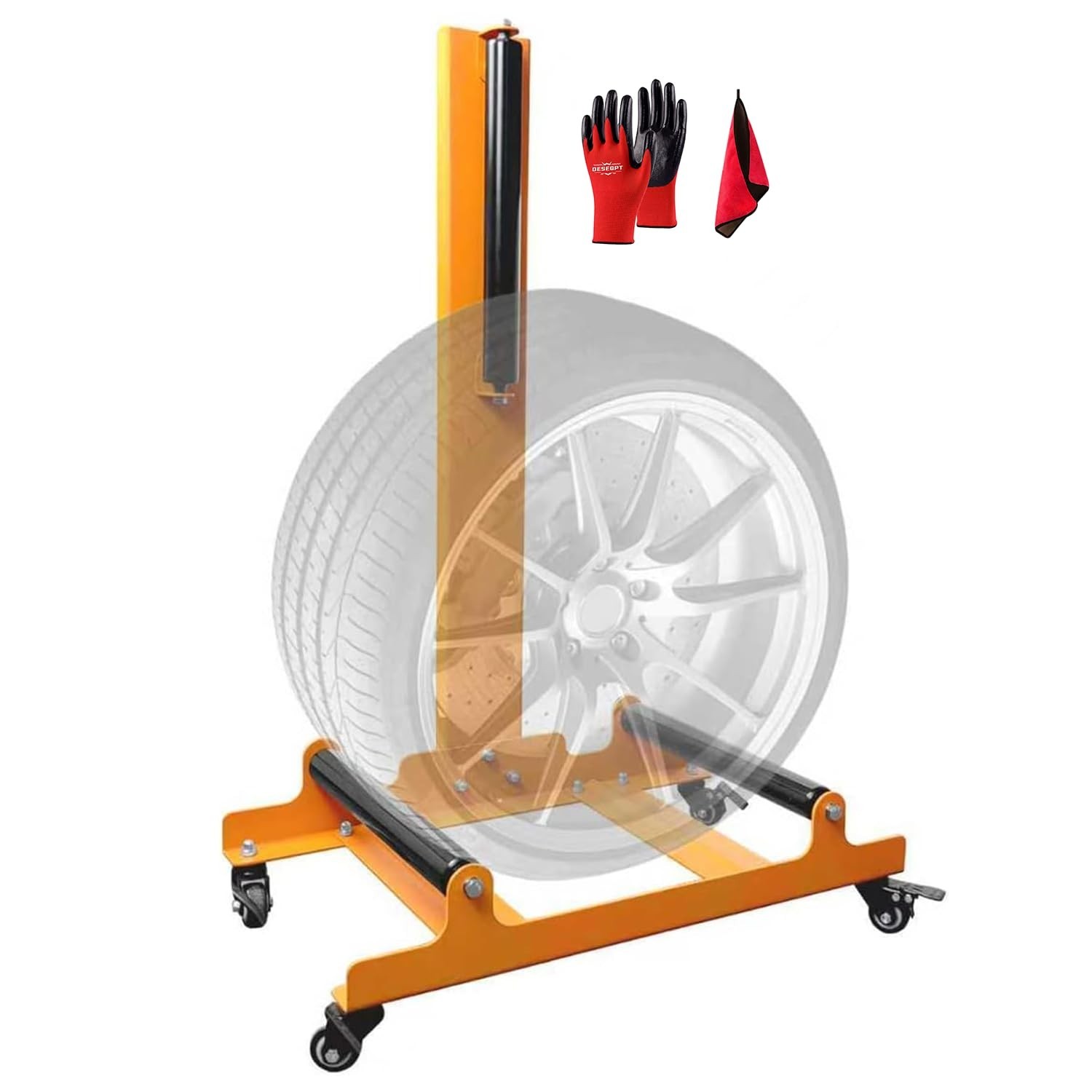 Rolling Wheel Detailing Stand – Heavy-Duty Tire Cleaning and Polishing Rol