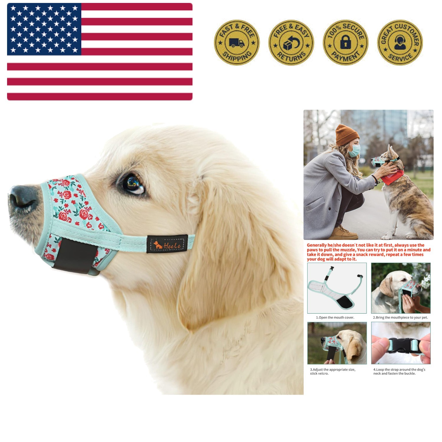 Dog Muzzle,Soft Nylon Muzzle Anti Biting Barking Chewing,Air Mesh Breathable ...