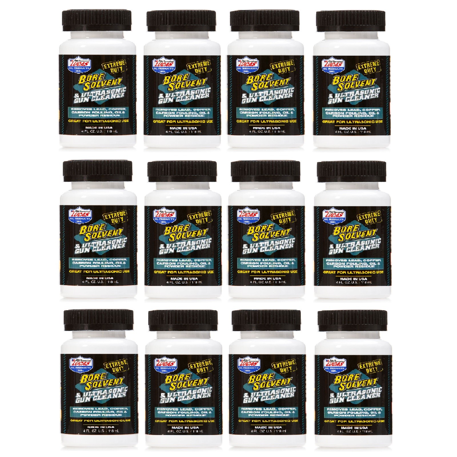 Lucas Oil Set of 12 Extreme Duty Solvent & Ultrasonic Gun Cleaner 4 Oz Bottles