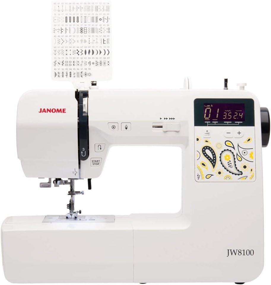 Janome JW8100 Fully-Featured Computerized Sewing Machine with 100 Stitches, 7 Bu