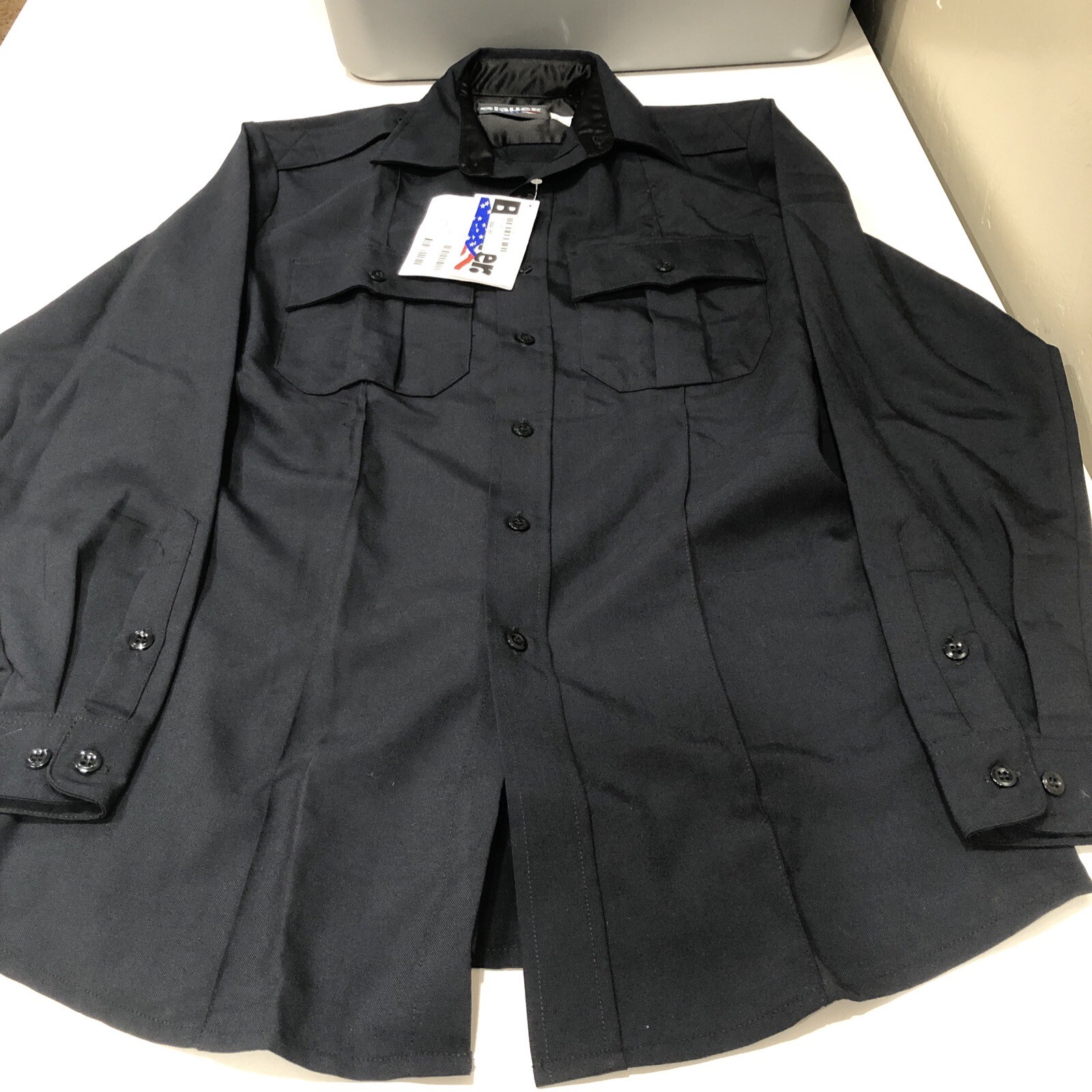 Blauer Dark Navy Long Sleeve Wool Blend Supershirt Size 16 Sleeves 35