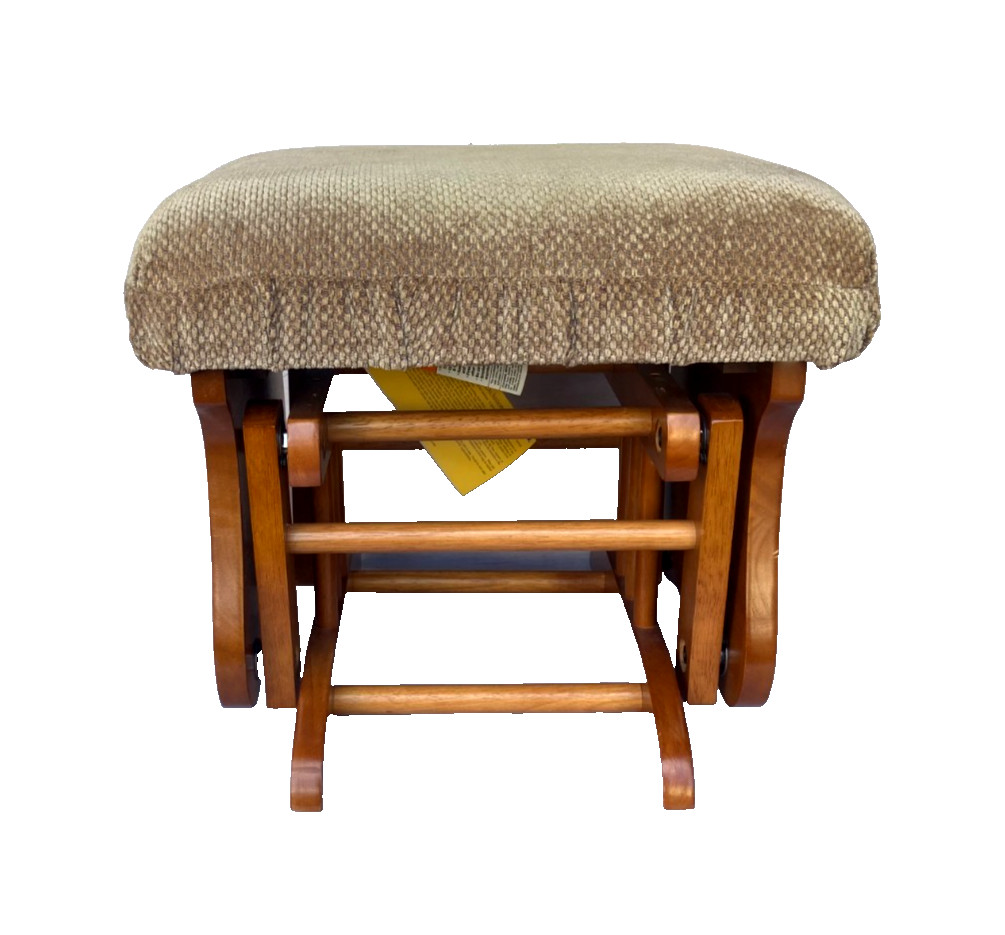 Vintage Solid Wood Upholstered Swing Seat Stool Footstool - Nice!!