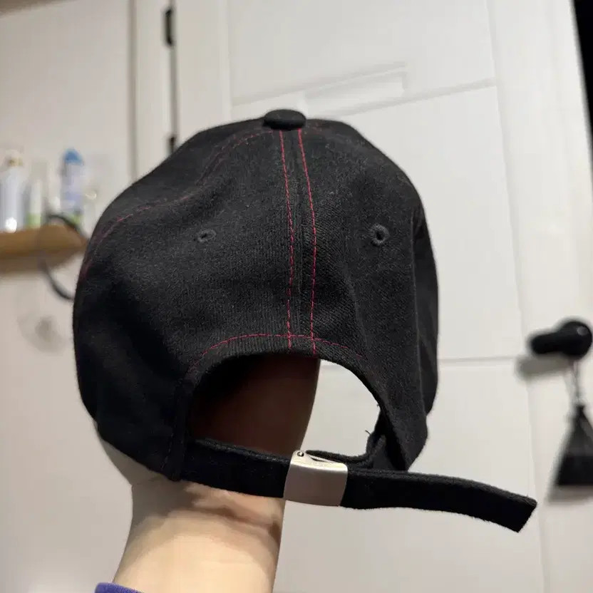 Red Stitch Black Baseball Cap