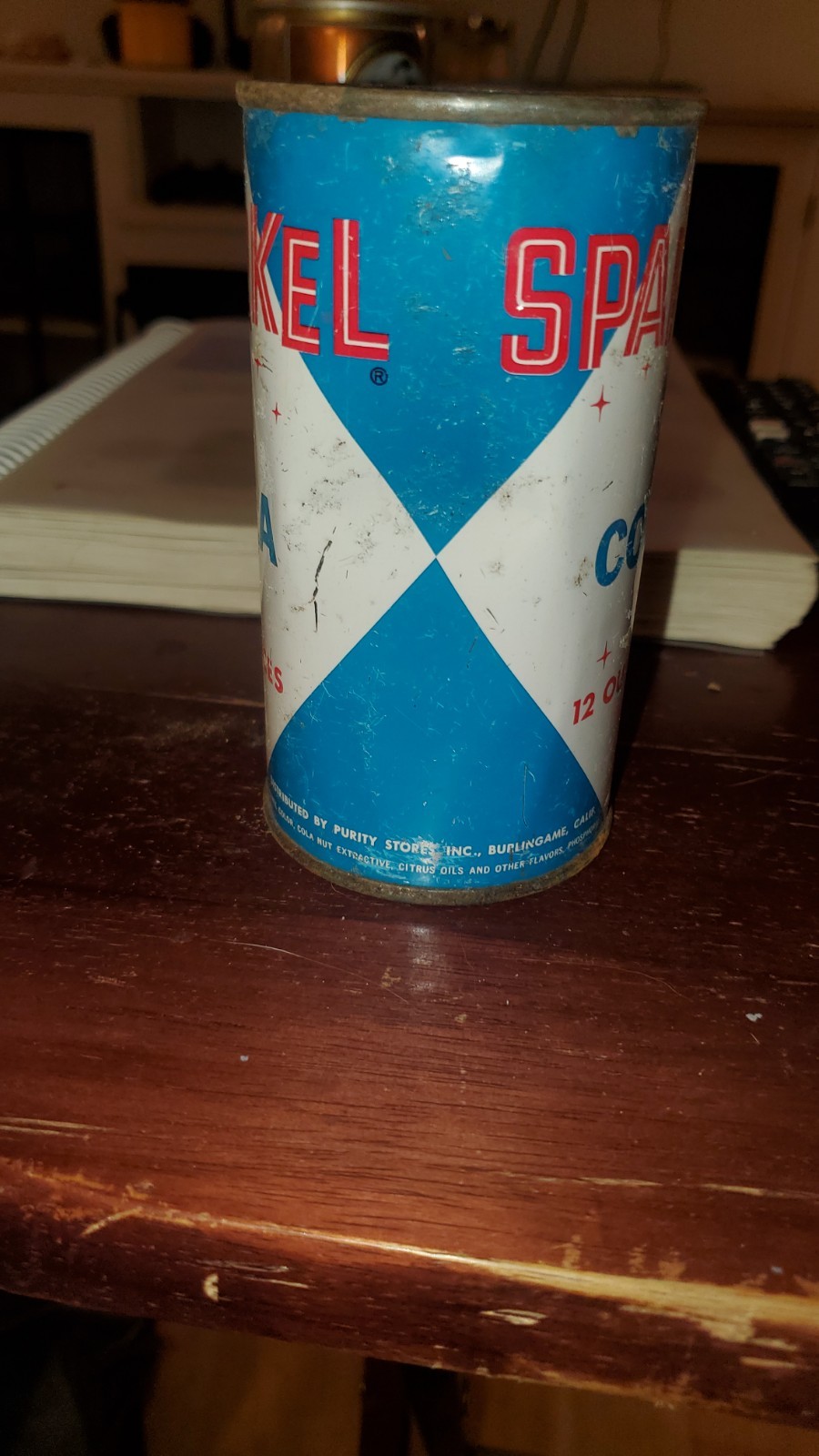 Sparkel Cola Vintage Flat Top Soda Can