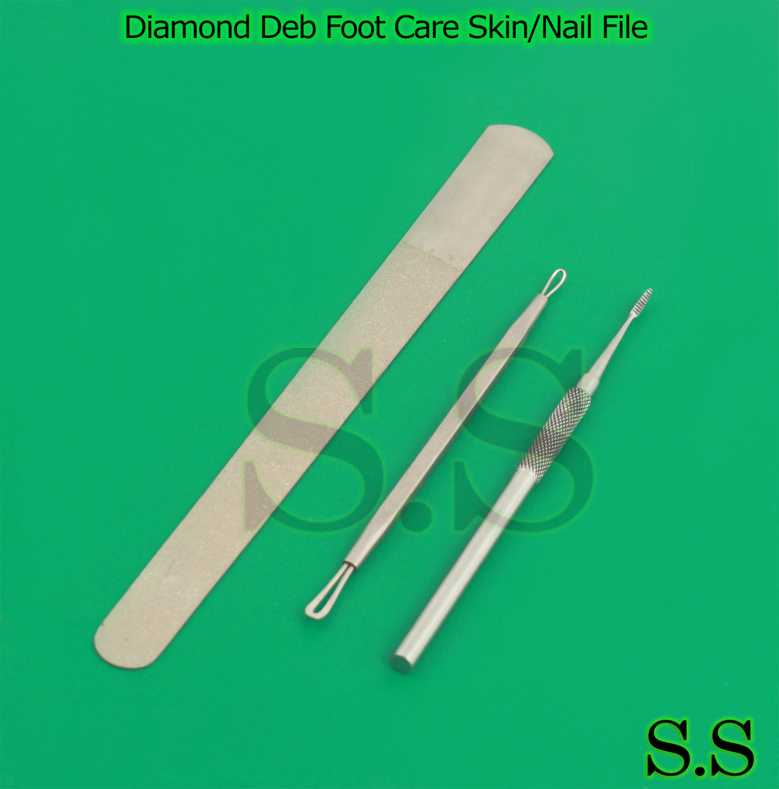 Pro Foot Care Skin/Nail File +Blacks File + Blackhead Extractor Set