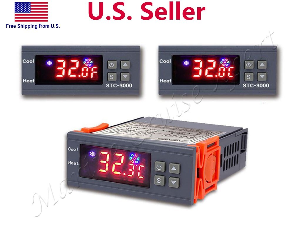 10A 110V Digital Temperature Controller Temp Sensor Thermostat Control Relay US
