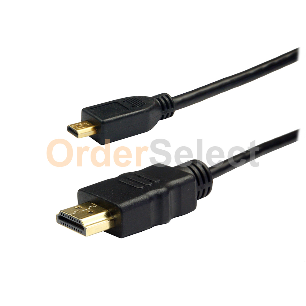 3 FT 24K Premium Gold Cable+Micro HDMI Converter Adapter Type A to D