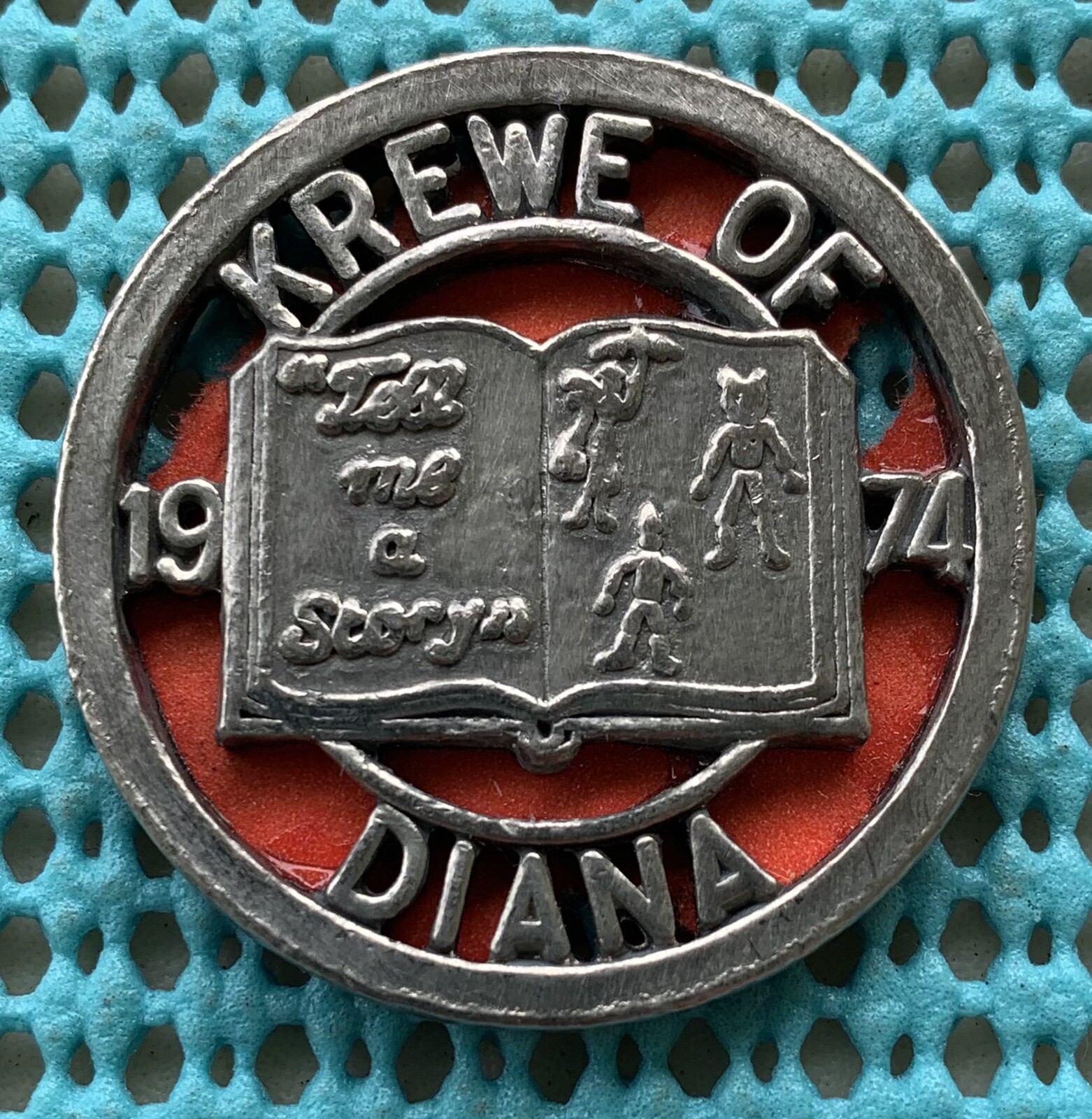 1974 Krewe of DIANA - BALL cut out Mardi Gras doubloon