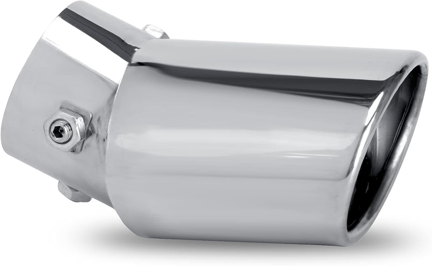 Universal 1.75-2.75 inch Curved Exhaust Tips, Chrome-Plated Curved-Large