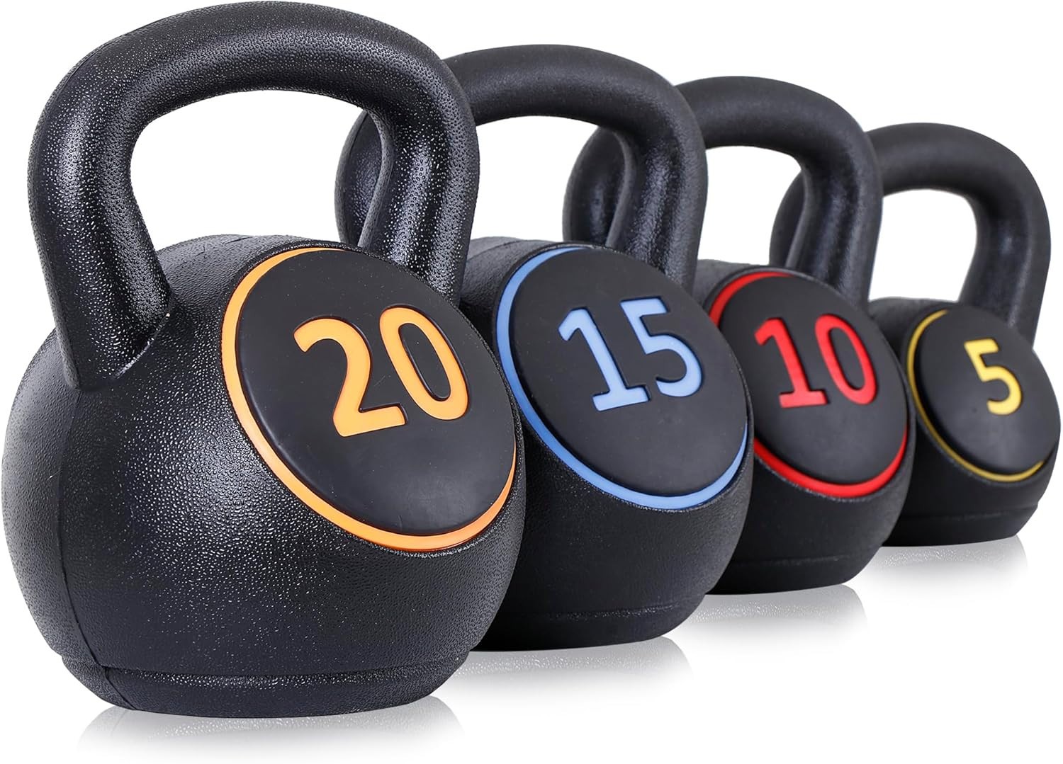 F2C Kettlebell Sets 4 Piece Strength Training Kettlebells Weight Set 5Lb, 10Lb,