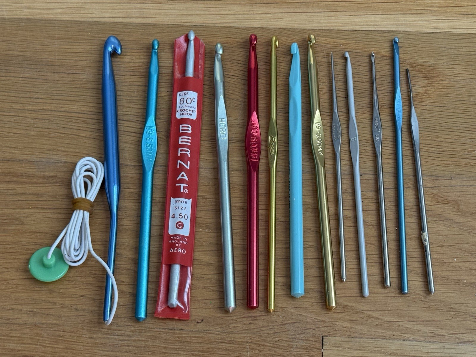 Vintage England Boye Hero Mixed Brands Steel Metal Lace Crochet Lace Hooks Lot