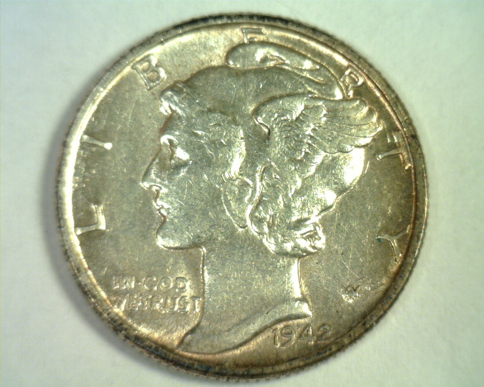 1942 MERCURY DIME CHOICE ABOUT UNCIRCULATED CH AU NICE ALBUM TONING 99c SHIP