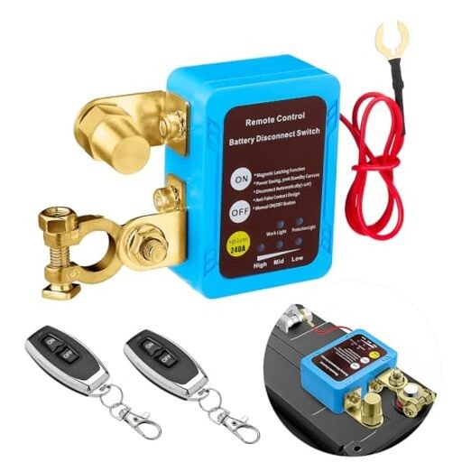 12V/24V 240A Smart Voltage Kill Switch, Remote Battery Disconnect Automatic