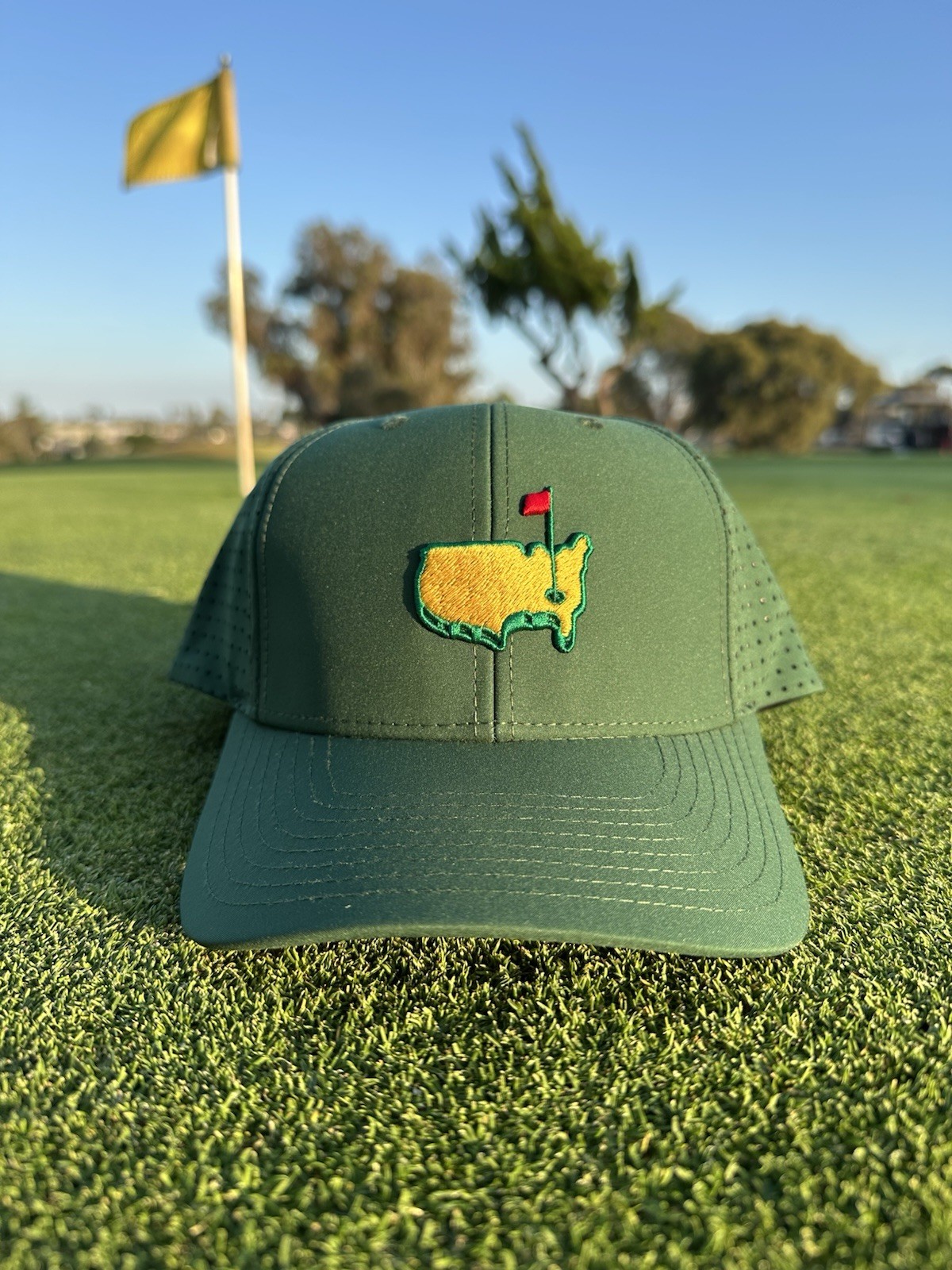 Masters Tournament Golf Hat Green Augusta Hat w/ Perforated Holes (PREORDER)