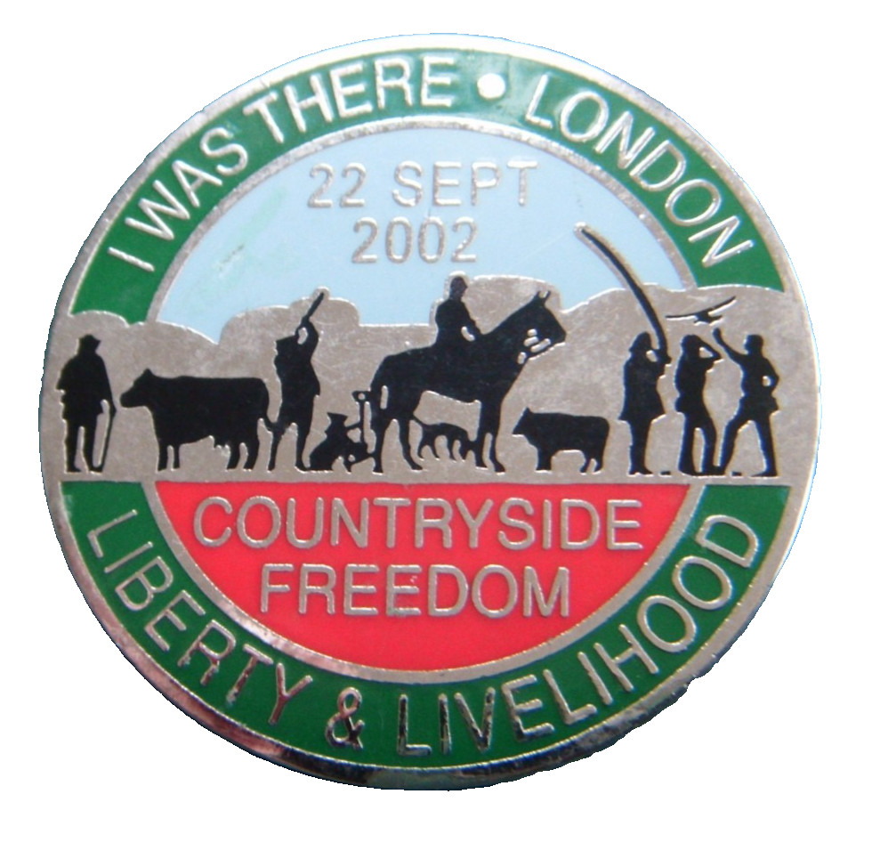 Liberty & Livelihood 2002 Enamel Pin Badge Countryside Freedom Protest London
