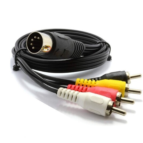 5FT TVAV Audio Video DIN RCA Cable For Commodore 64 Atari TI-99/4A Spectravideo