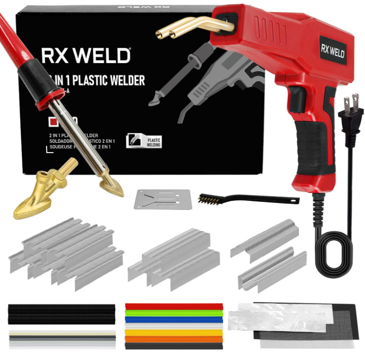 Kit Soldador Plástico 2 en 1 con 1000 Grapas para Reparar Parachoques Auto