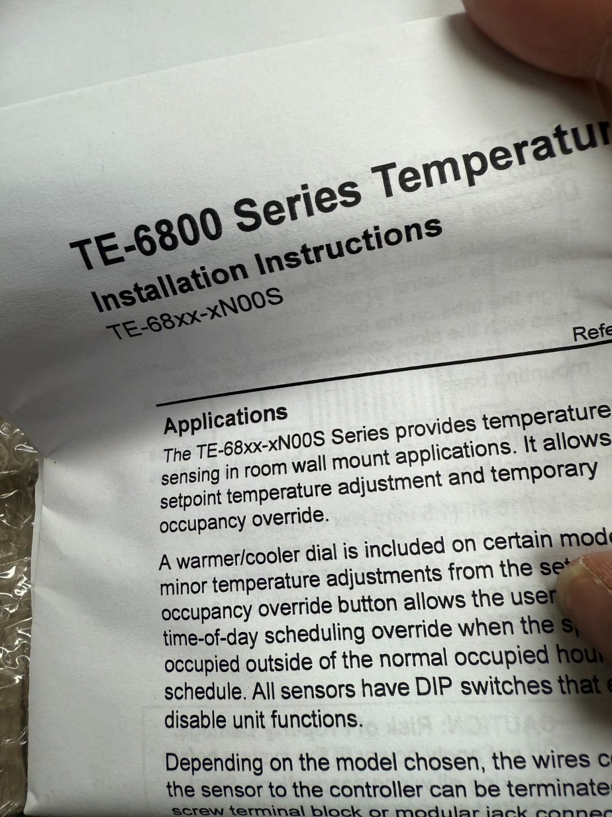 Johnson Controls TE-68PT-1N00S Wall Mount Temp Sensor White NEW