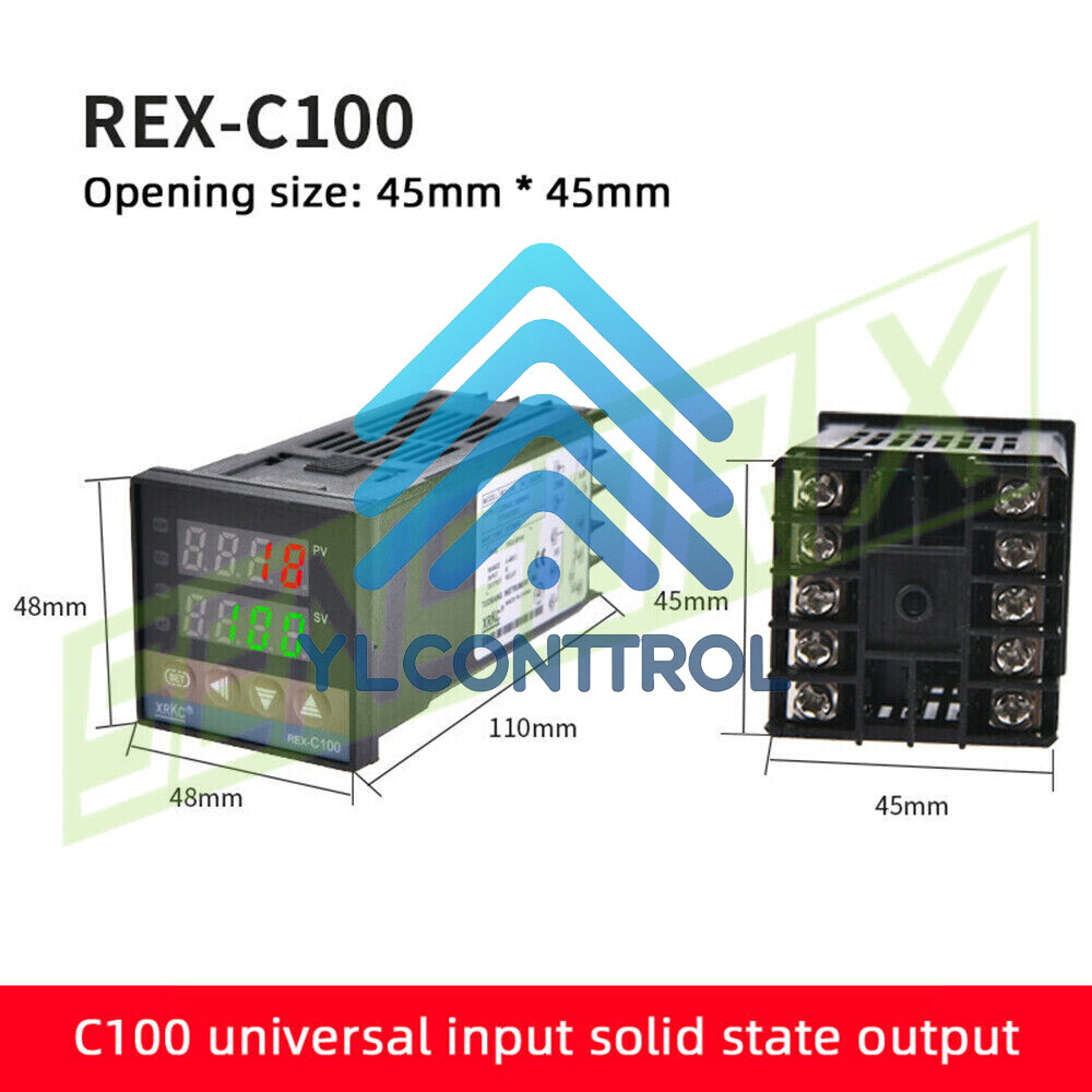 REX-C100 Digital PID Thermostat temperature Controller SSR output K Thermocouple
