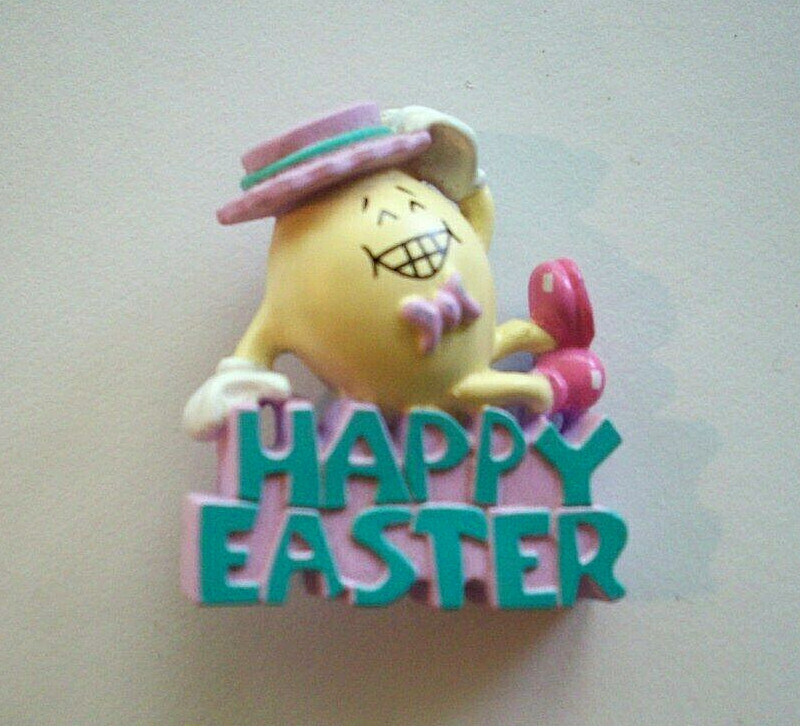 Hallmark 1984 Happy Easter dressed egg  lapel pin