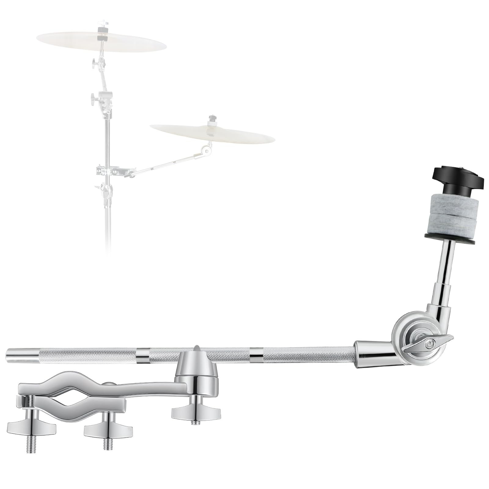 Drum Set Mounting Clamp Cymbal Stand Extension Arm L-Shaped Cymbal Clamp for ...