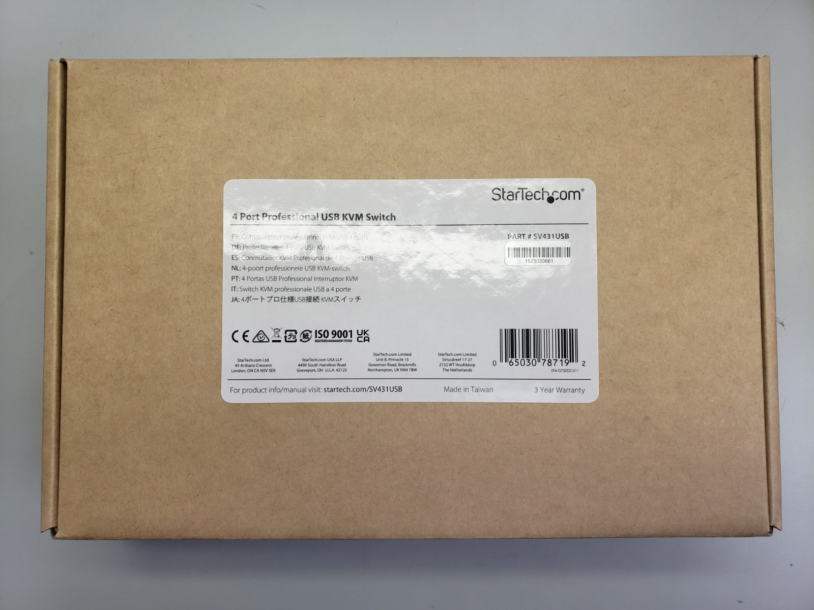 StarTech 4 Port Professional USB KVM Switch SV431USB w/ Power Cable