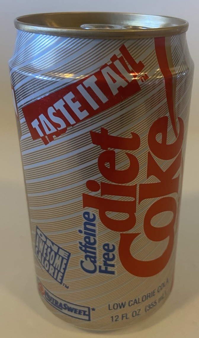 12 oz. DIET COKE CAN (CAFFEINE FREE ) ( RODGER RABBIT ) EMPTY BOTTOM OPENED
