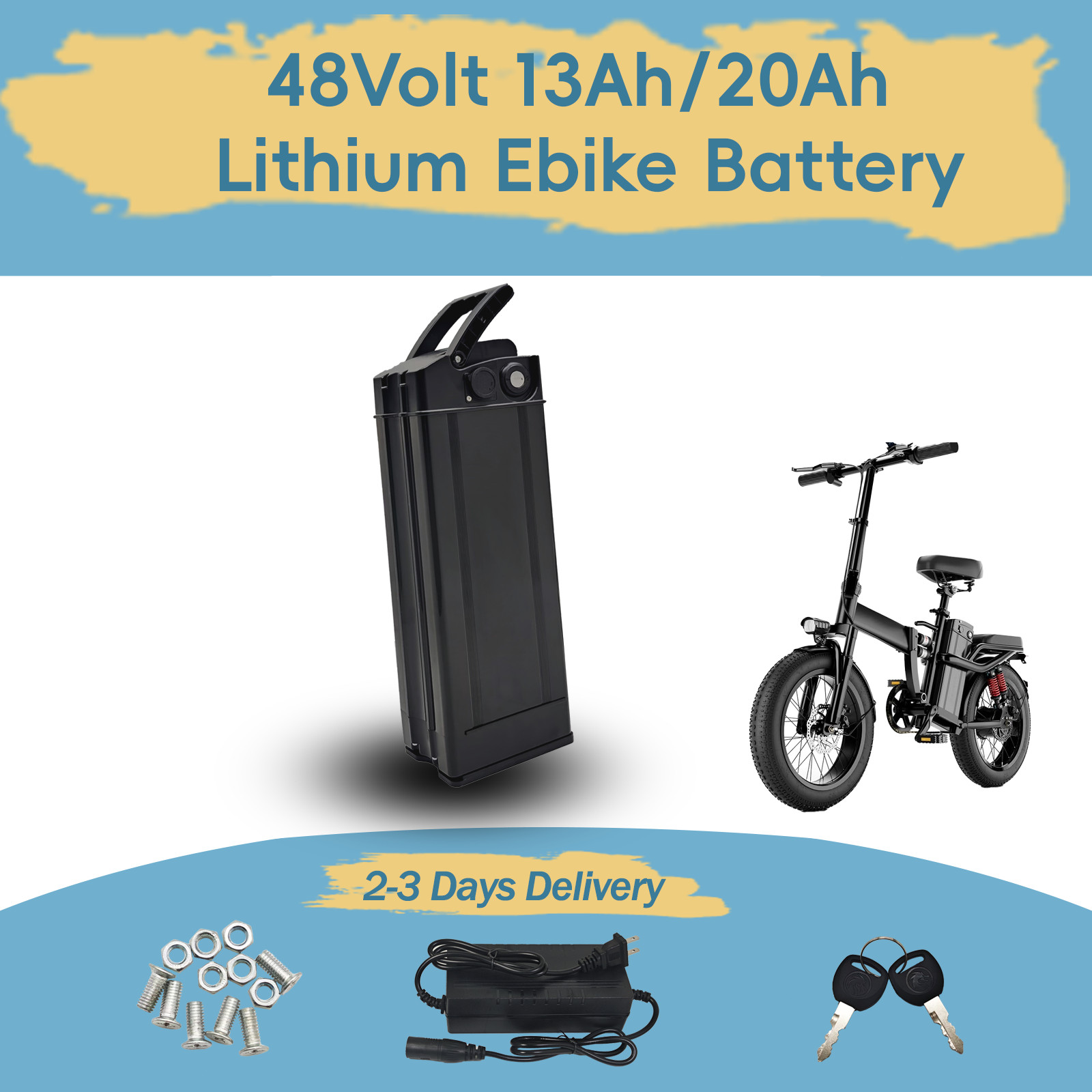 48V Replacement Battery 48V 13Ah 20Ah Bike Battery for Folding Electric Bicycle