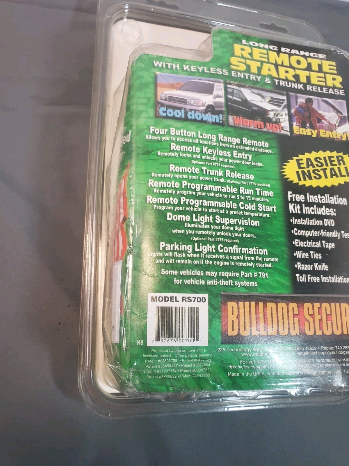 BULLDOG SECURITY Extended Range REMOTE STARTER RS700