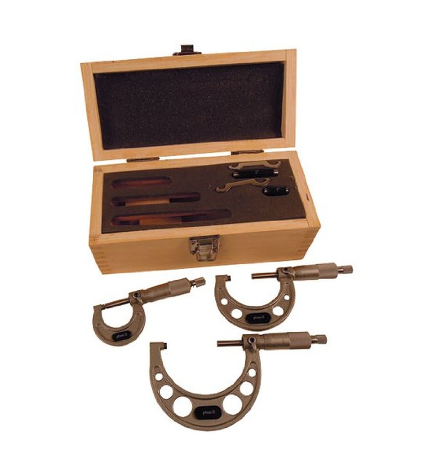 Phase II 107-030 0-3" .0001" Grad Precision Outside Micrometer Set
