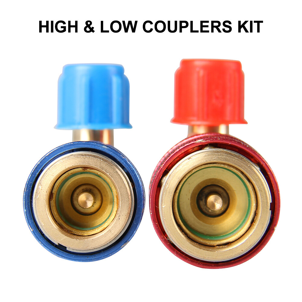 For Car AC Gauge AC High Low Side Quick Connector Adapter Fitting Coupler Kit