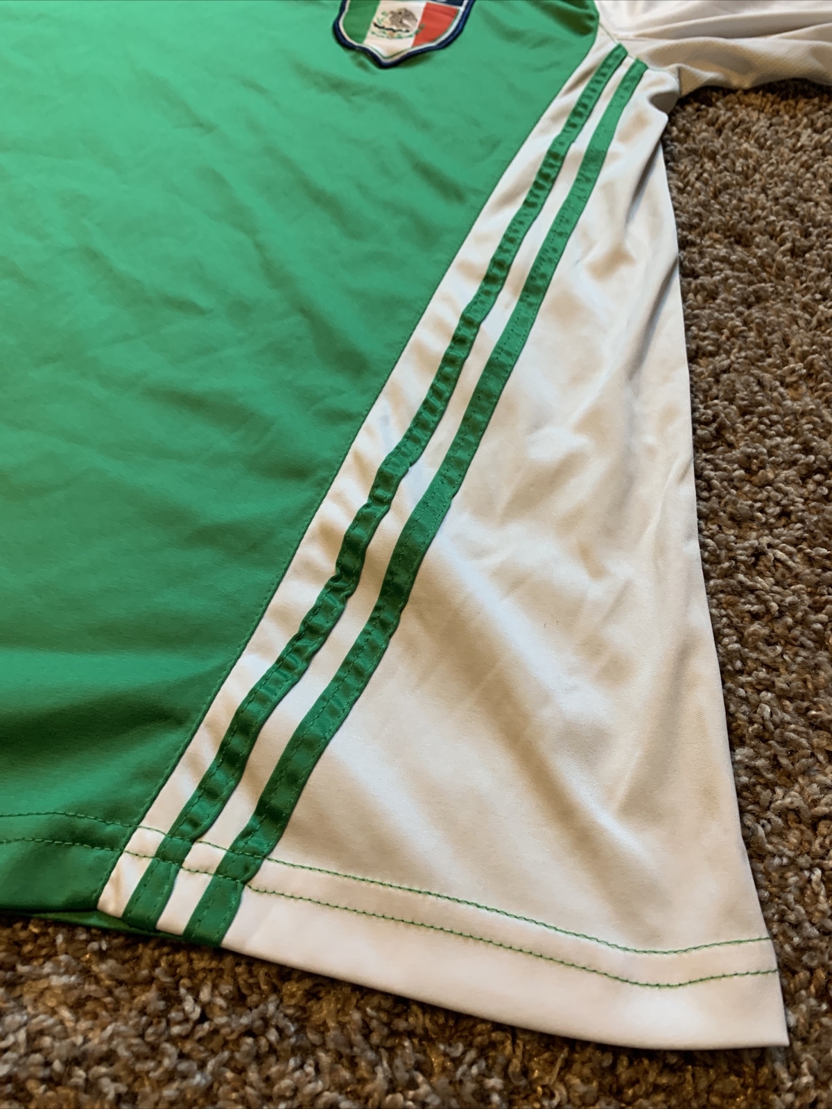 Basix Soccer Mens Green White Red Mexico Soccer Shirt Size XL Polyester