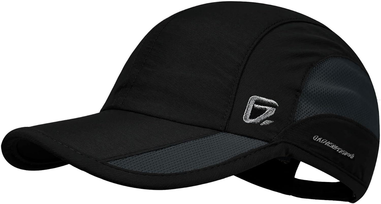 GADIEMKENSD Quick Dry Run Hat Cooling Breathable Mesh 6 7/8-7 1/4, Black