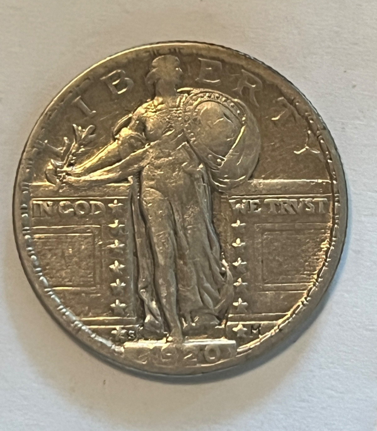 1920-s. Standing Liberty Quarter , XF +