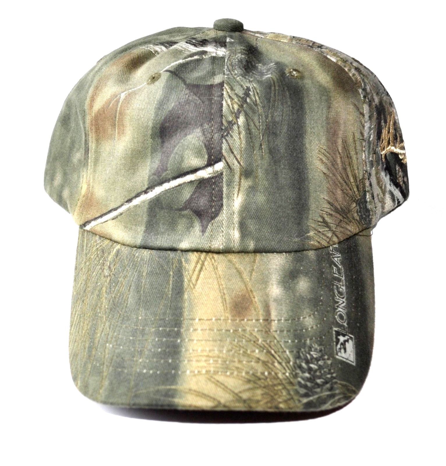 Longleaf Camouflage Hat Strap Back Green Adult Adjustable Embroidered Deer