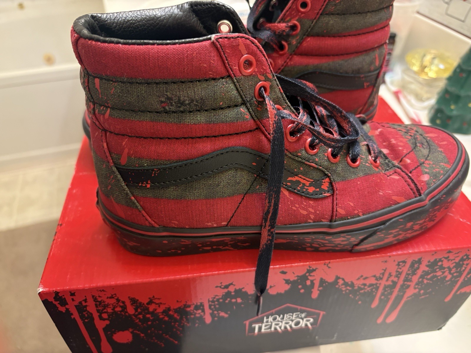 Vans Sk8-Hi House of Terror Red Skateboarding Shoes US 7.0